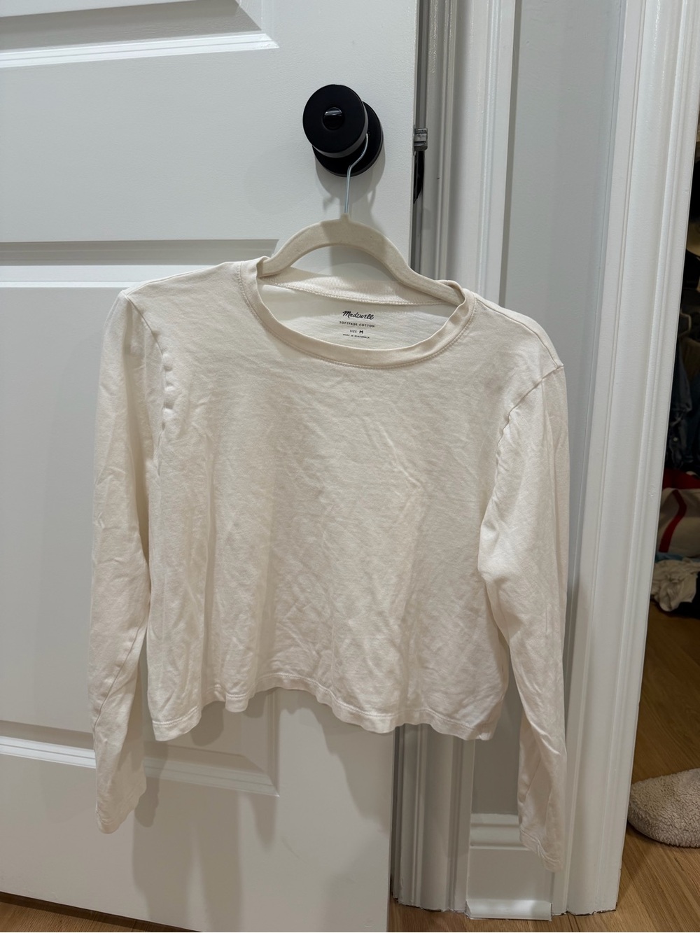 Madewell Cream Long-Sleeve Cropped Tee